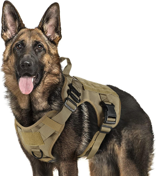 Tactical Dog Harness No-Pull Heavy Duty, Adjustable with Easy Handle (Large Size Dogs)