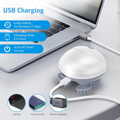 Pet Scalp Massager for Dogs & Cats | USB Rechargeable Relaxation & Grooming Brush
