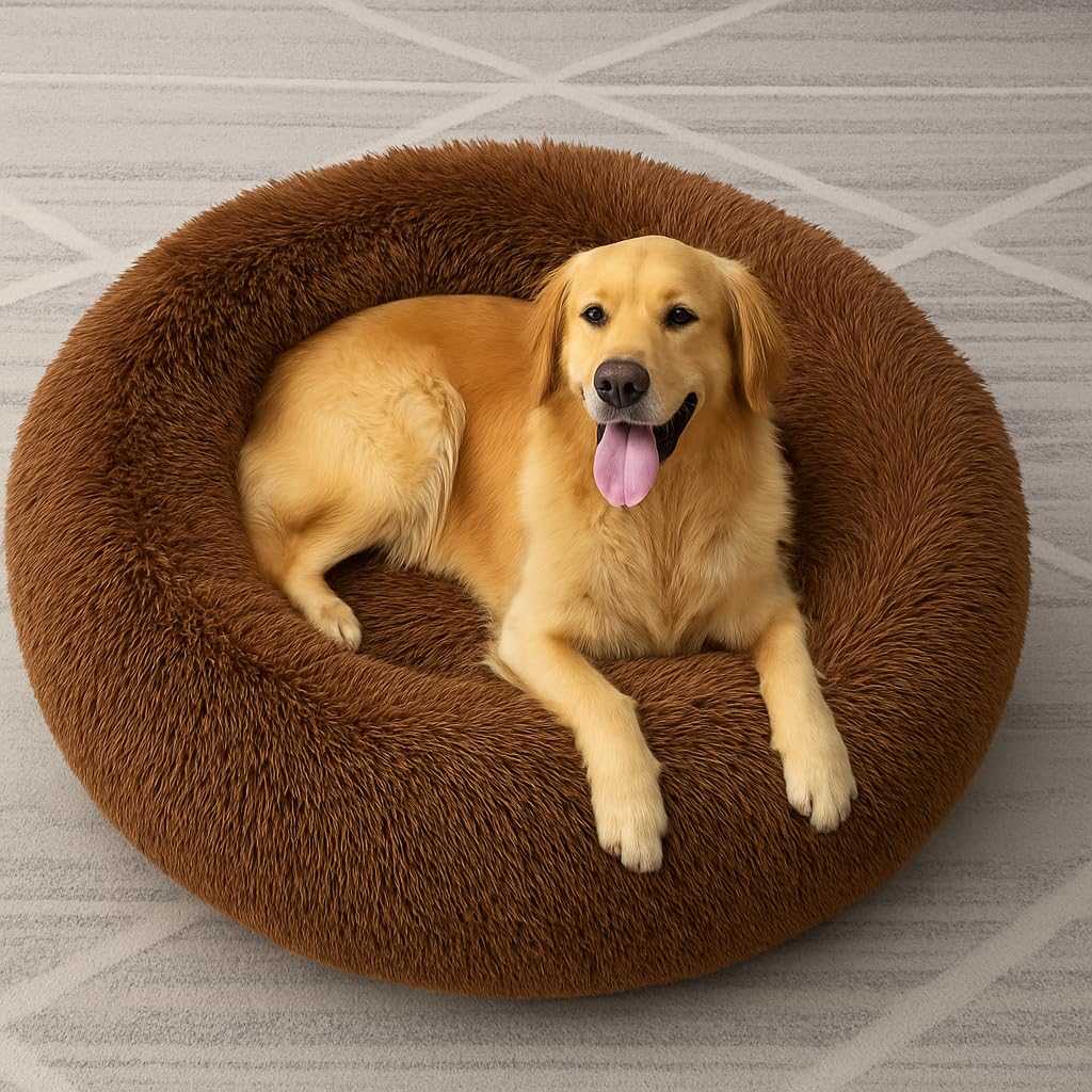 Super Soft Winter Bed For Dog Lux Fur, Machine Washable, Orthopedic Relief
