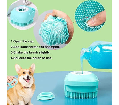 Silicone Shampoo Brush with Dispenser for Dogs