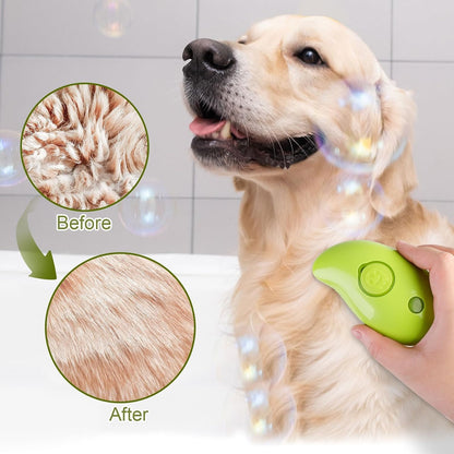 Steam Grooming Brush for Dogs & Cats | USB Rechargeable