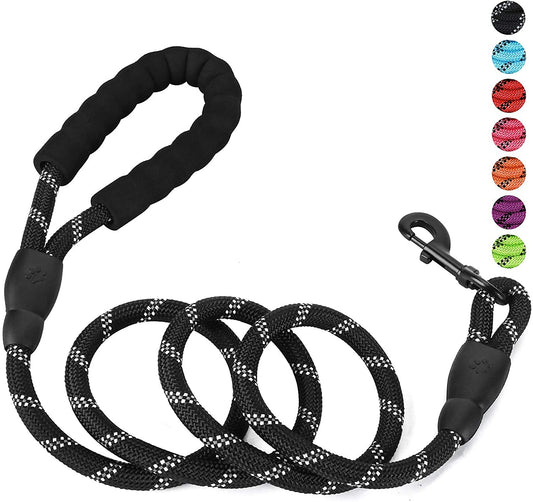 Thick Reflective Heavy Duty Leash with Anti-Slip Padded Handle (5 feet)