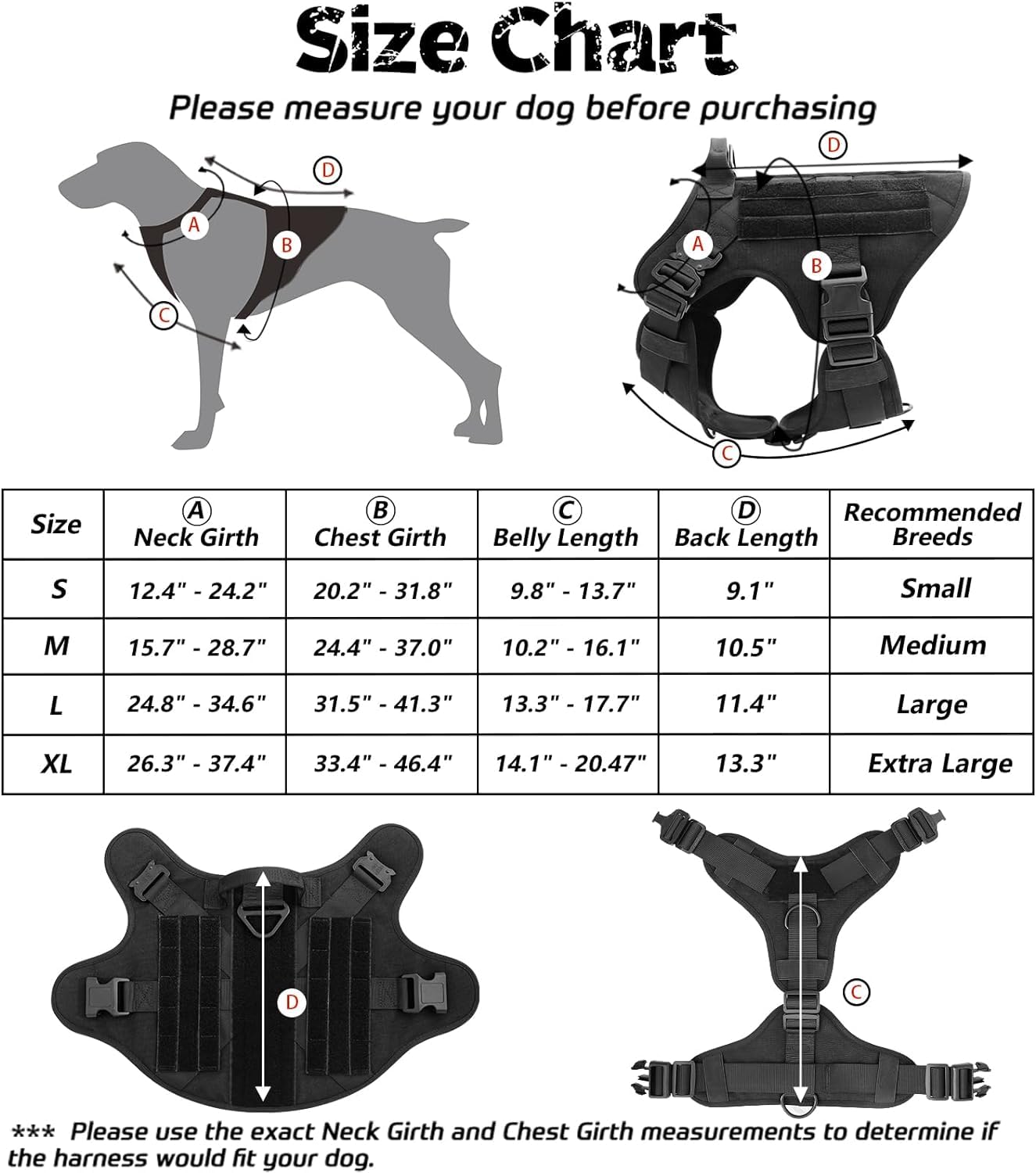 Reflective No Pull Dog Harnesses with Handle & Adjustable (military colour)