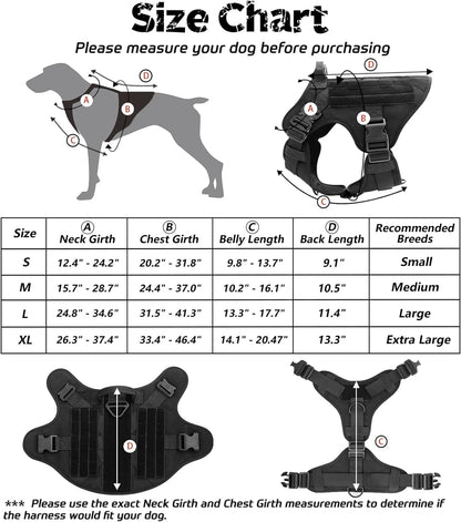Personalized Name Tactical Dog Harness - No-Pull Heavy Duty Harness (military colour)
