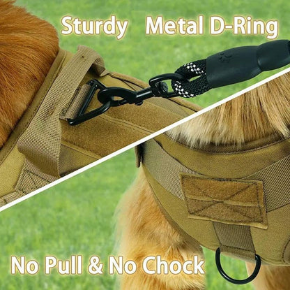 Personalized Name Tactical Dog Harness - No-Pull Heavy Duty Harness (Green Colour)