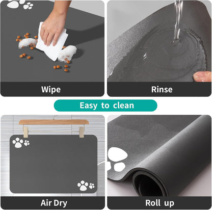 Pet Feeding Mat, Food & Water Bowl Mat for Dogs