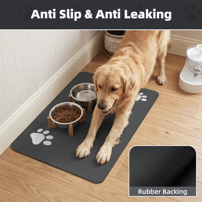 Pet Feeding Mat, Food & Water Bowl Mat for Dogs