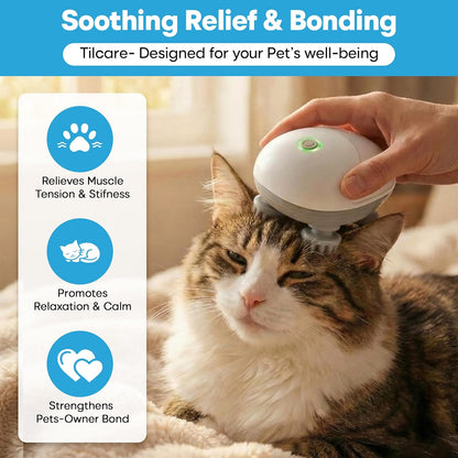 Pet Scalp Massager for Dogs & Cats | USB Rechargeable Relaxation & Grooming Brush