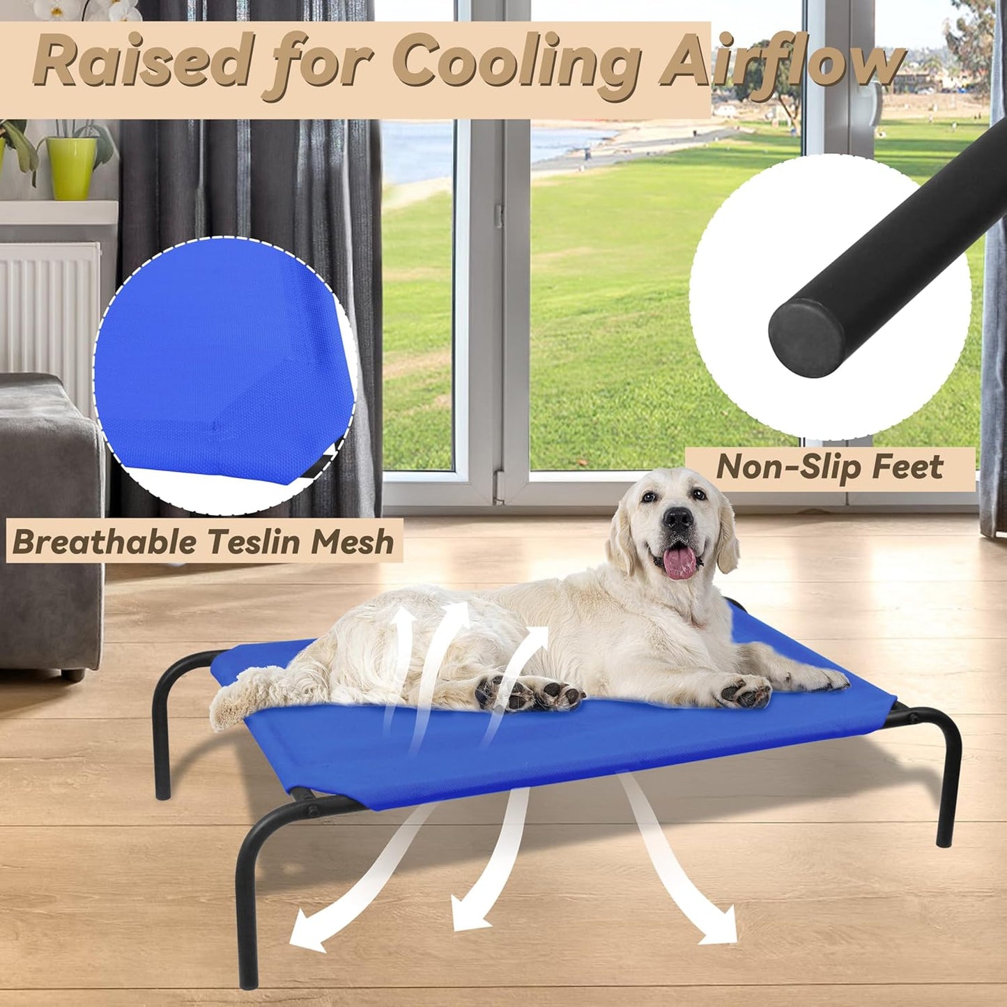 Elevated Dog Bed with Metal Frame