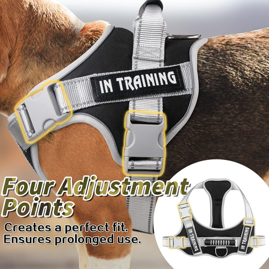 Reflective No Pull Dog Harnesses with Handle & Adjustable Dog Body Belt For Large Dogs