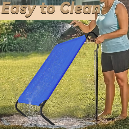 Elevated Dog Bed with Metal Frame (Blue)