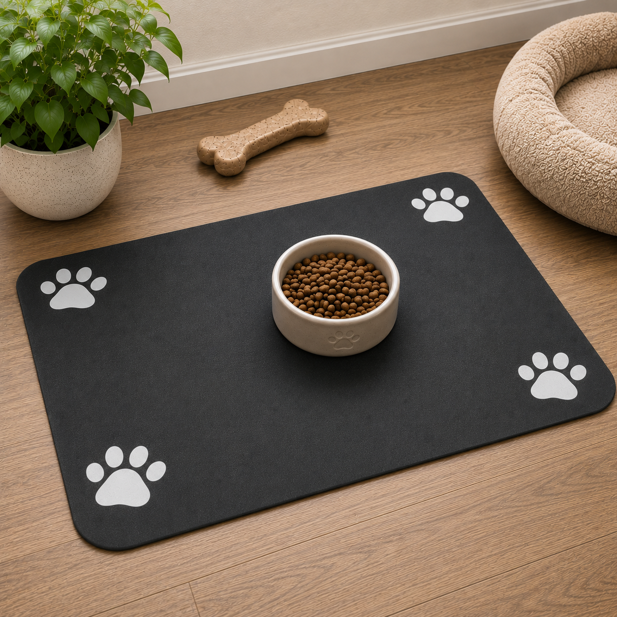 Pet Feeding Mat, Food & Water Bowl Mat for Dogs