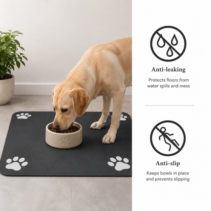 Pet Feeding Mat, Food & Water Bowl Mat for Dogs