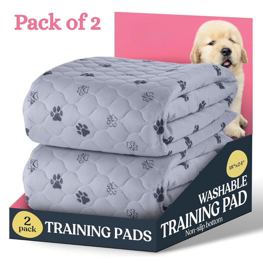 Washable Pee Pads for Dogs (Pack of 2) | Super Absorbent, Machine Washable, Reusable Mats – 100% Waterproof, Anti-Skid Bottom