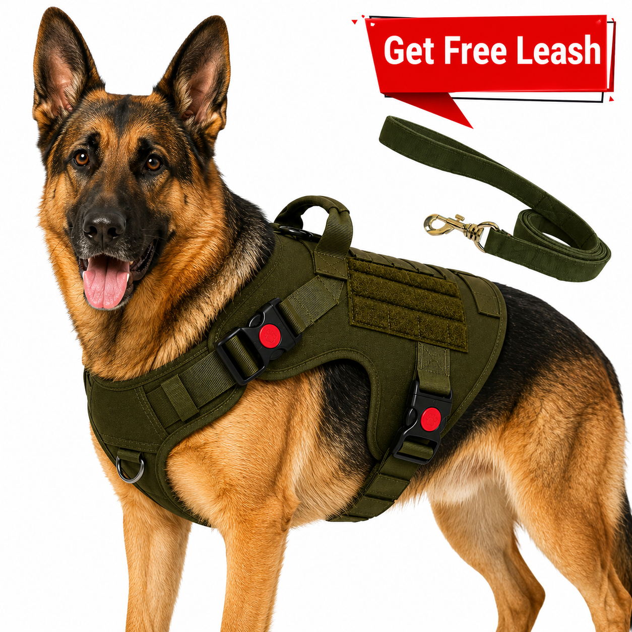 Tactical Dog Harness No-Pull Heavy Duty, Adjustable with Easy Handle (Large Size Dogs)