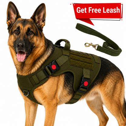 Tactical Dog Harness No-Pull Heavy Duty, Adjustable with Easy Handle (Large Size Dogs)
