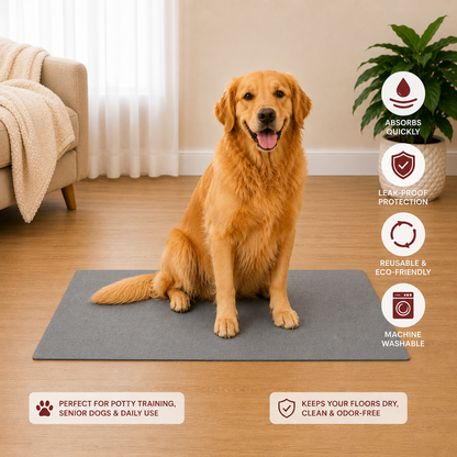 Reusable Machine Washable Pee Mat for Dogs (Pack of 2)