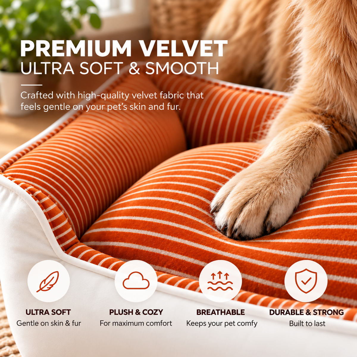 Premium Winter Bed for Dogs, Ultra Soft, Cozy, Washable & anti-skid
