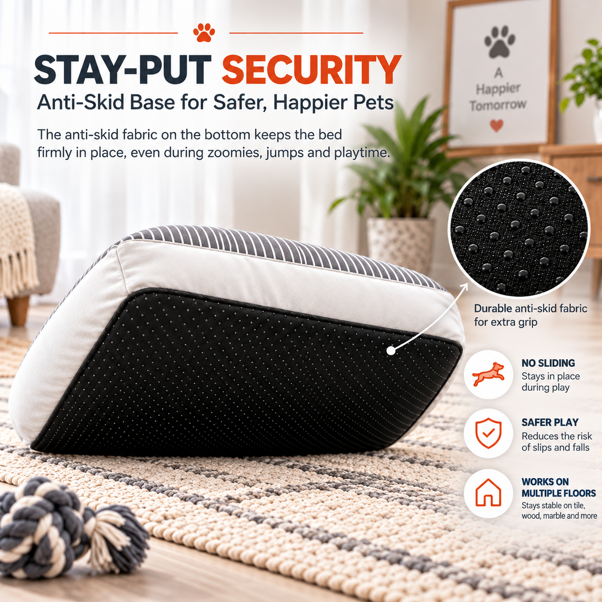 Premium Winter Bed for Dogs, Ultra Soft, Cozy, Washable & anti-skid