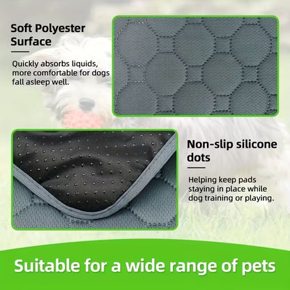 Reusable Pee Pads for Dogs (Pack of 2) | Machine Washable, Super Absorbent, Waterproof, Anti-Skid Bottom