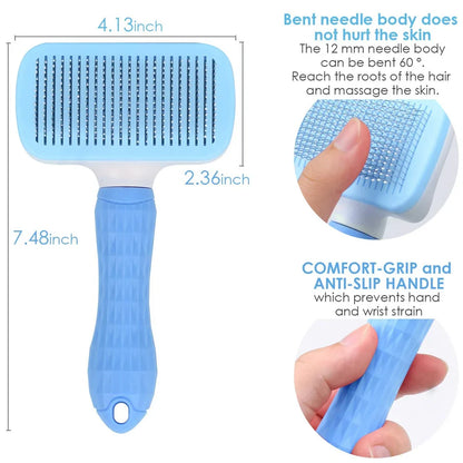 Slicker Brush for Pets | Self-Cleaning Grooming Tool