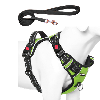 Premium Dog Vest Harness, No-Pull Dog Harness with Leash (Green)
