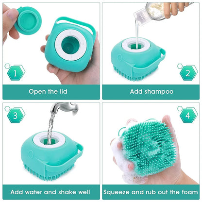 Silicone Shampoo Brush with Dispenser for Dogs