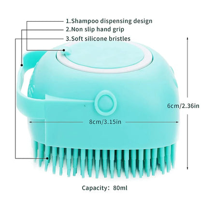 Silicone Shampoo Brush with Dispenser for Dogs