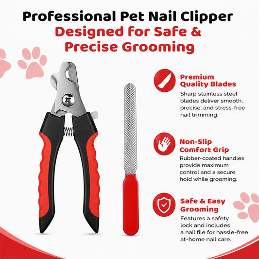 Dog Nail Clipper & Nail File for Dogs & Cats